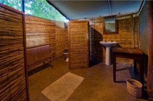 En suite safari tent bathroom