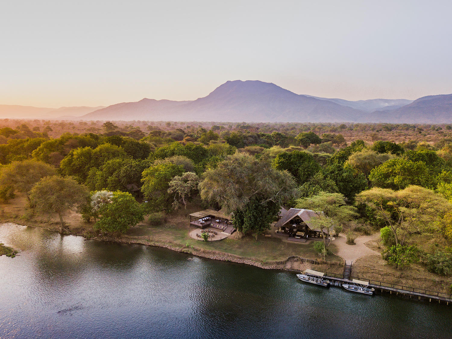 Chiawa Camp camp at sunset