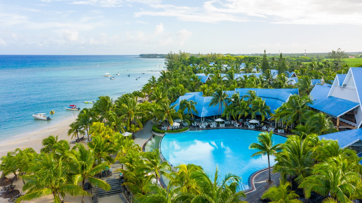 Beautiful Beach, Hotel aerial view, Mauritius