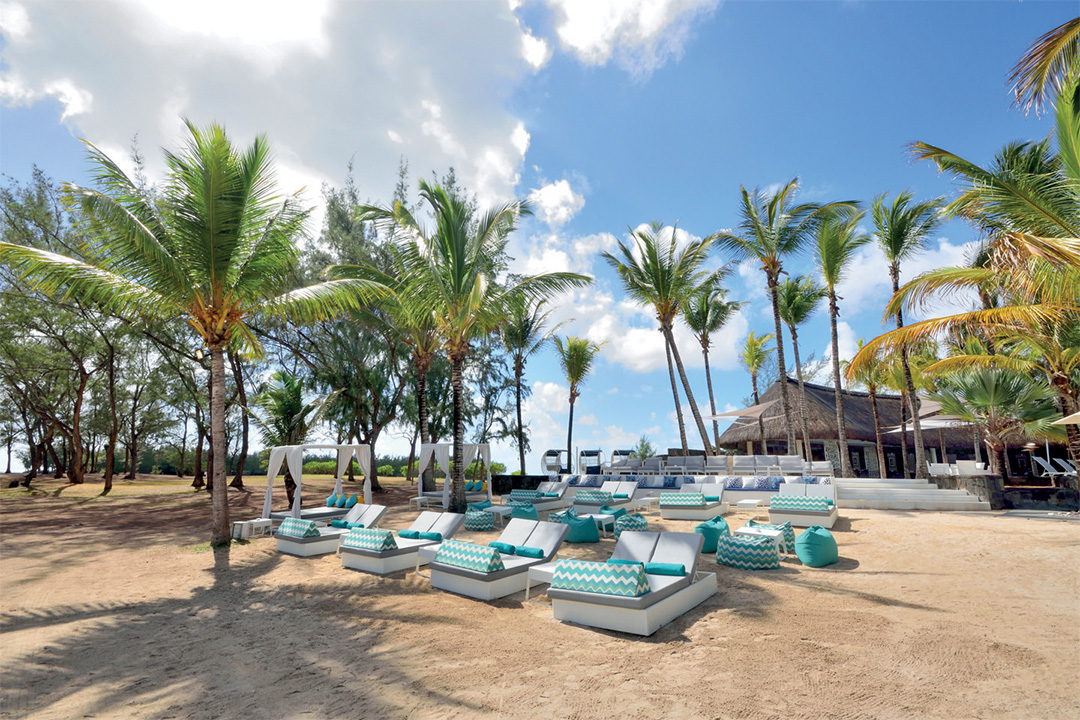 Relaxation area on the beach