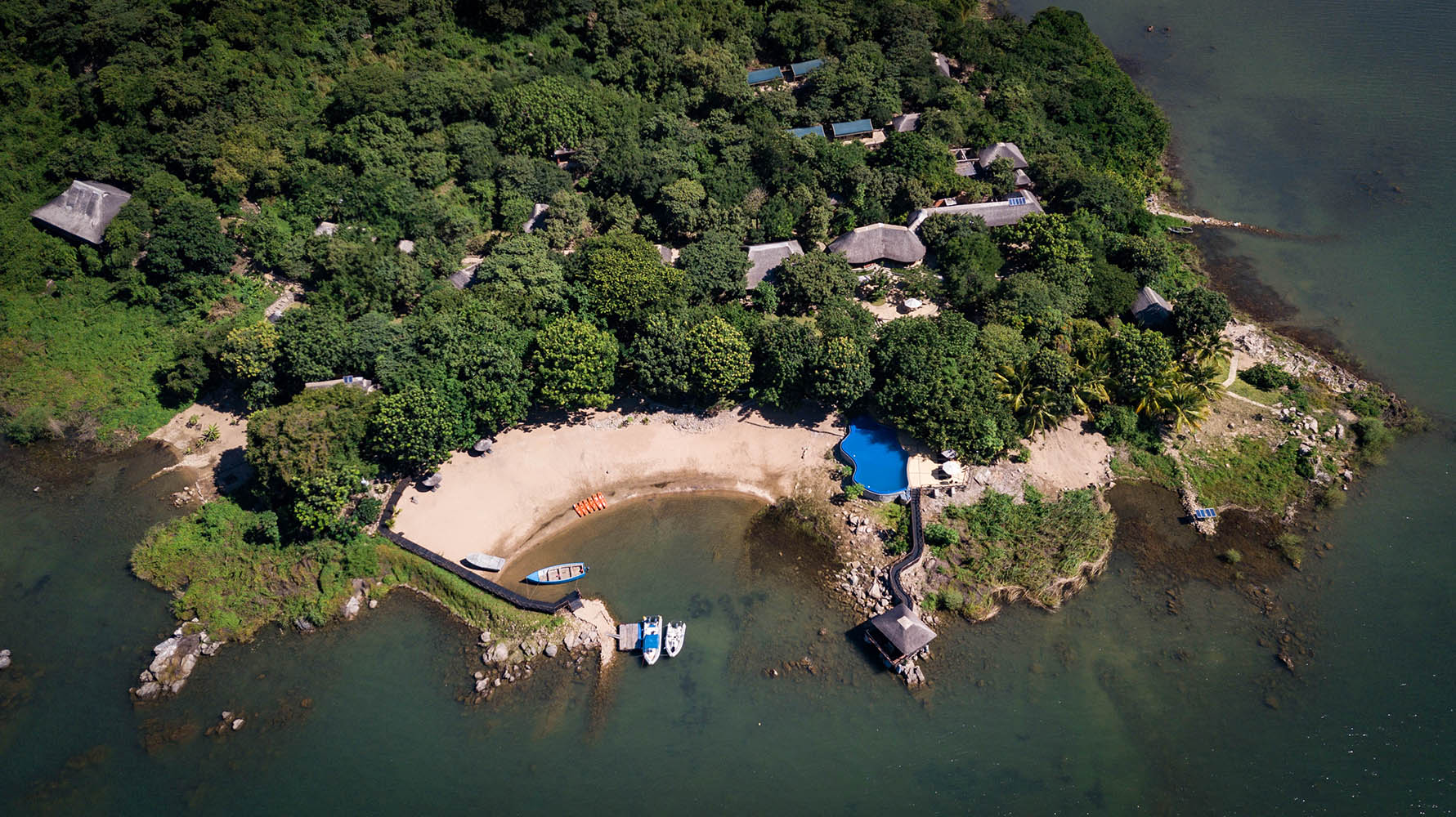 Aerial View of Blue Zebra Island Lodge