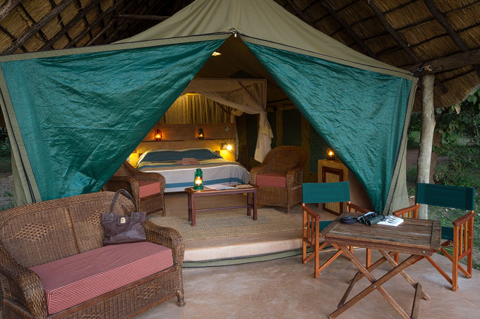 Example of en suite safari tent at flatdogs camp